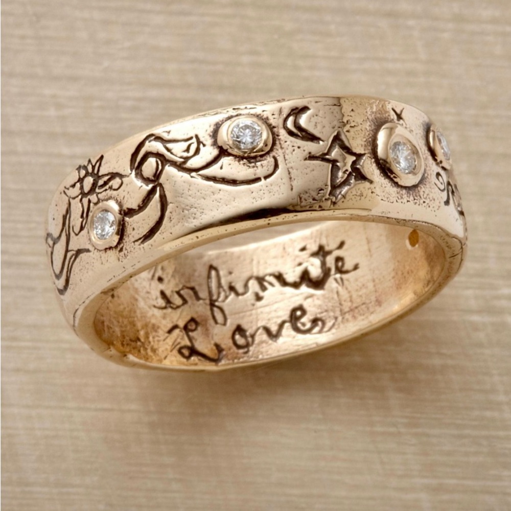 SUNDANCE CATALOG Jes Maharry DIAMOND 14K Gold “INFINITE LOVE” Ring 8.5 (WEDDING)